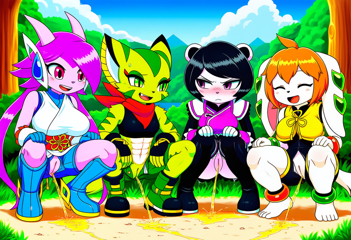 carol tea, milla basset, neera li, and sash lilac (freedom planet and etc) directed by boxen549