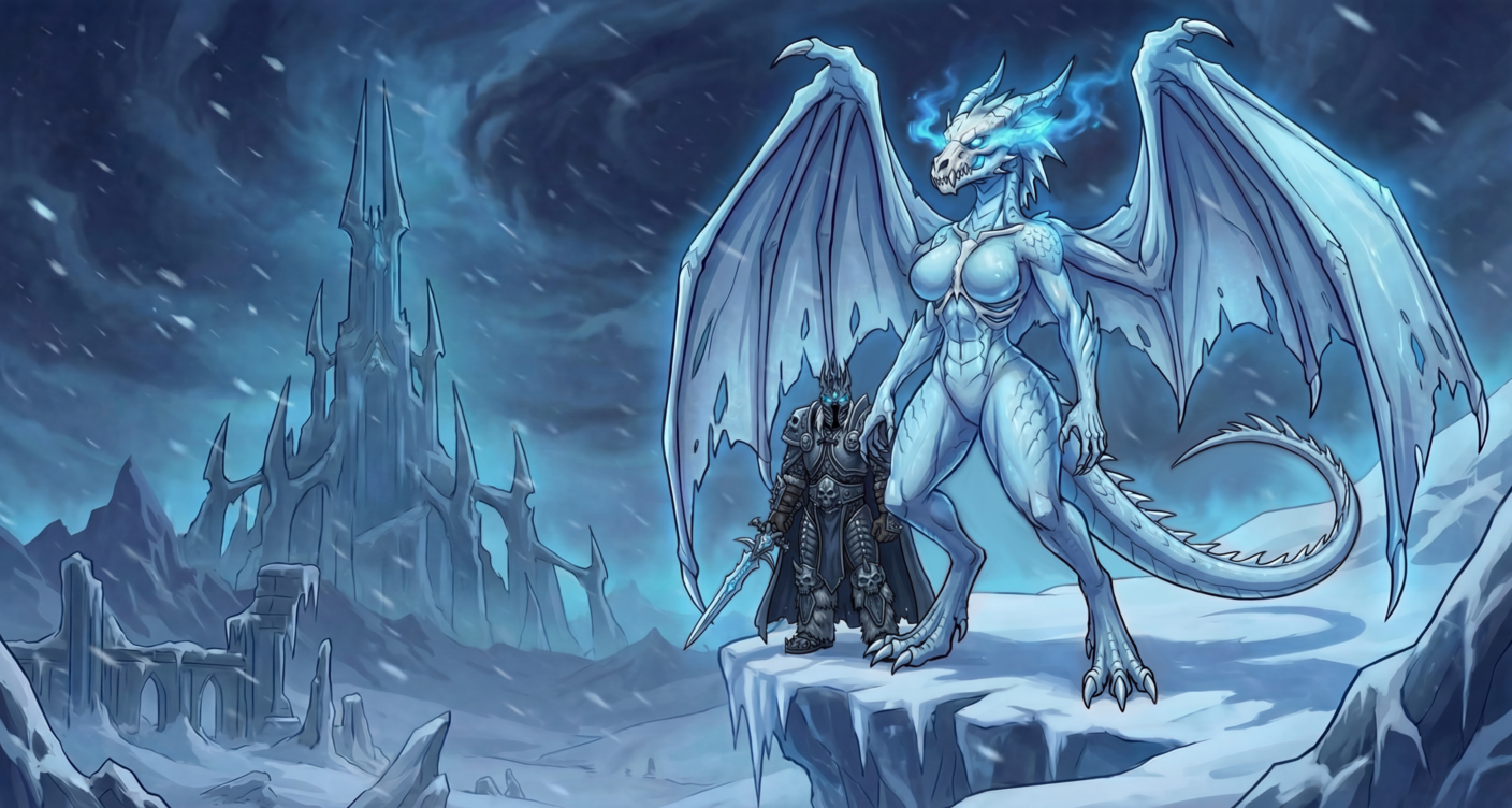 arthas menethil and sindragosa (blizzard entertainment and etc) directed by sindra-gosa
