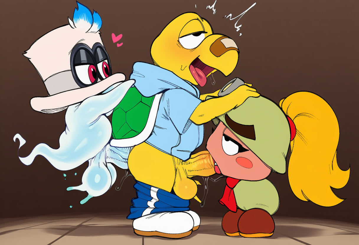 cappy, goombella, and koops (paper mario and etc) directed by unknown director