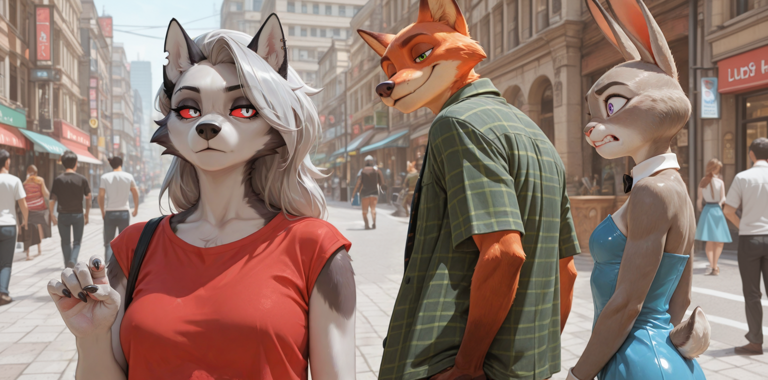 judy hopps, loona, and nick wilde (helluva boss and etc) directed by nnam si3