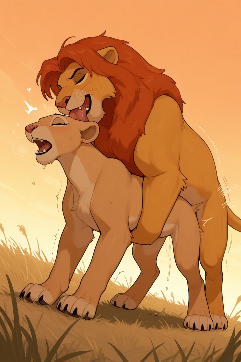nala and simba (the lion king) directed by @ebi