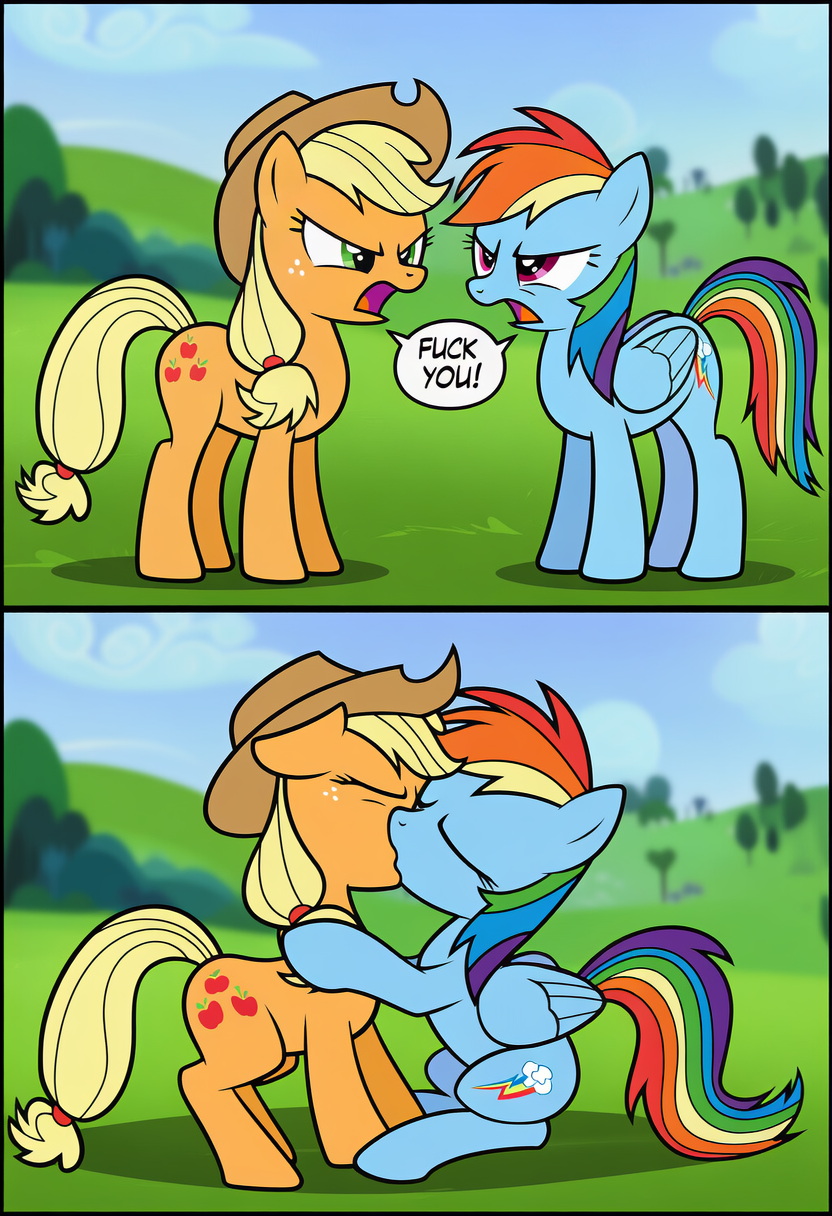 applejack and rainbow dash (friendship is magic and etc) directed by boxen549