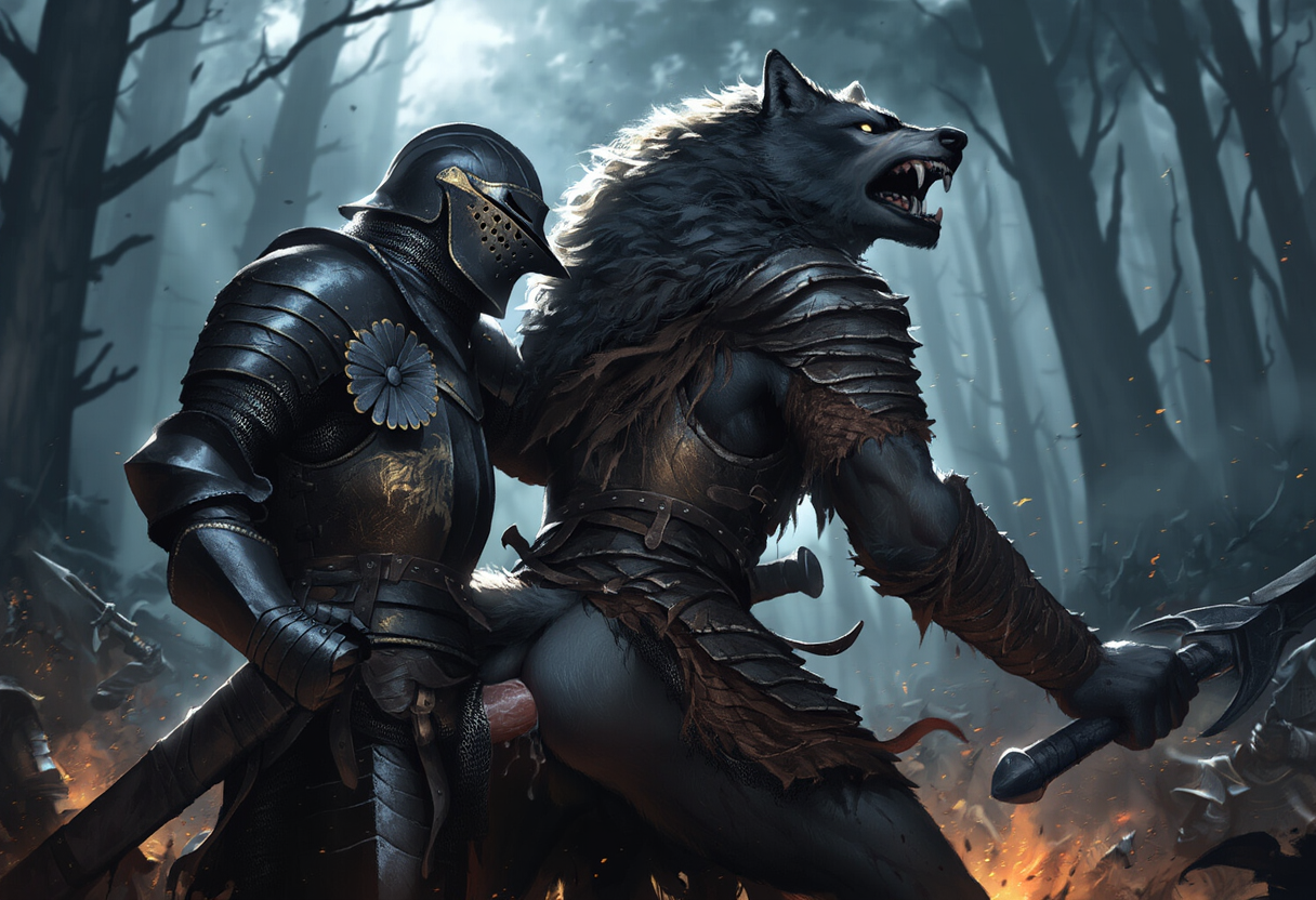 anal anal_penetration anthro anthro_penetrated armor clothed clothed_sex clothing duo genitals male male/male male_on_anthro male_penetrated male_penetrating male_penetrating_anthro male_penetrating_male melee_weapon penetration penile penile_penetration penis penis_in_ass sex sword weapon hyperion canid canine canis humanoid mammal wolf