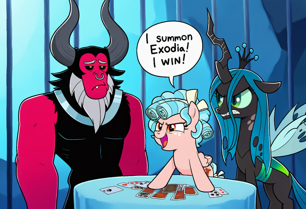 cozy glow, queen chrysalis, and tirek (friendship is magic and etc) directed by boxen549