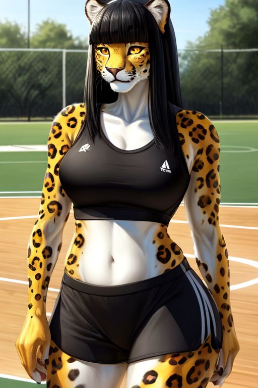 anthro bra clothing female midriff park sports_bra underwear felid jaguar mammal pantherine tagme