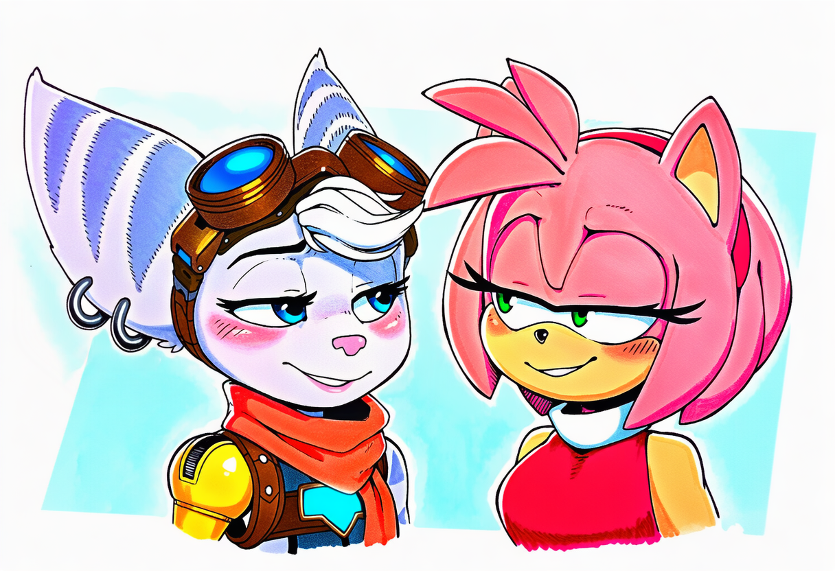 amy rose and rivet (sonic the hedgehog (series) and etc) directed by anonymous director