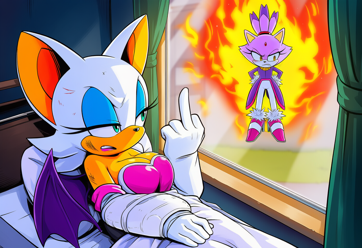 blaze the cat and rouge the bat (sonic the hedgehog (series) and etc) directed by boxen549