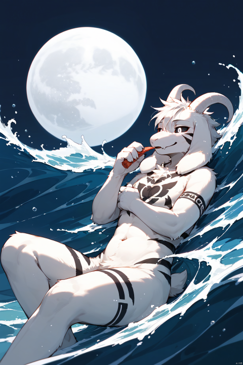 male nude sea solo undertale water asriellover asriel_dreemurr asriel_dreemurr_(god_form) bovid caprine goat hybrid mammal bare