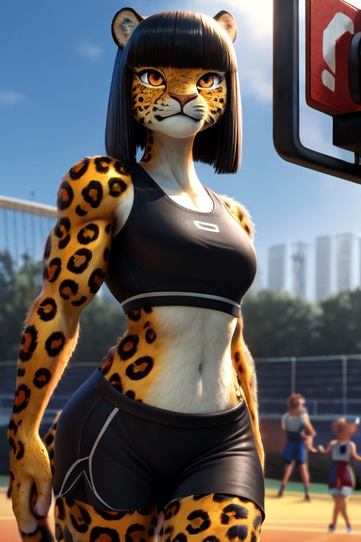 anthro bra clothing female midriff solo sports_bra underwear unknown_director felid jaguar mammal pantherine tagme