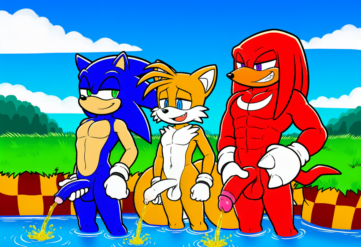 knuckles the echidna, miles prower, and sonic the hedgehog (sonic the hedgehog (series) and etc) directed by boxen549