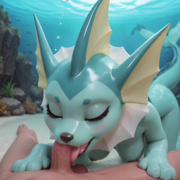 anthro balls big_butt blush breasts butt deep_throat duo fellatio female genitals human_on_anthro humanoid_genitalia interspecies irrumatio licking nipples oral penile penis penis_lick sex smile spread_legs spreading sucking sucking_penis tail teeth thick_thighs tongue tongue_out underwater underwater_sex water wide_hips markrhey nintendo pokemon eeveelution fish generation_1_pokemon generation_4_pokemon human mammal marine pokemon_(species) vaporeon animated hi_res webm