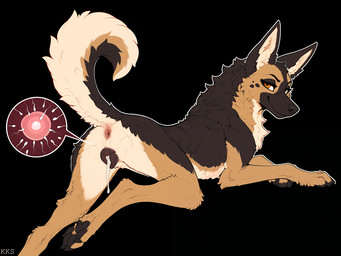 after_sex animal_genitalia animal_pussy anus black_background bodily_fluids brown_body brown_eyes brown_fur butt canine_genitalia canine_pussy countershade_torso countershading cum cum_drip cum_in_pussy cum_inside dripping female feral fur genital_fluids genitals impregnation looking_at_viewer looking_back multicolored_body multicolored_fur orange_eyes ovum paws presenting presenting_hindquarters pussy simple_background smug solo krickracsac canid canine canis domestic_dog german_shepherd herding_dog mammal pastoral_dog hi_res watermark