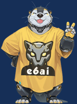 5_fingers anthro beard black_body black_fur black_nose blep claws clothing cybernetic_arm cybernetic_leg cybernetic_limb cybernetic_tail cybernetics eyes_closed facial_hair fangs fingers fur gesture grey_body grey_fur hand_on_hip logo logo_on_clothing machine male markings metal metallic_body pawpads pink_tongue round_ears shirt solo standing stubble t-shirt tail text tongue tongue_out topwear v_sign whisker_markings whisker_spots whiskers yellow_claws yellow_clothing yellow_pawpads yellow_shirt yellow_t-shirt yellow_topwear zaxxxer_(director) e6ai mascot_2025 cyborg lutrine mammal mustelid absurd_res english_text hi_res shaded soft_shading