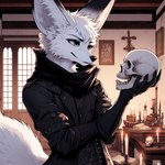 anthro canid canine clothing detailed_background fennec fox grey_eyes lucifluffy male mammal medieval solo techwear wilek