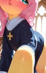 female feral fur male male/female nun solo tongue tongue_out akameai669_(director) friendship_is_magic my_little_pony fluttershy_(mlp) equid equine horse mammal pony hi_res