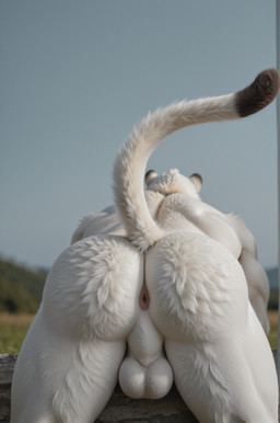 anthro anus balls barazoku butt fur furniture genitals male muscular nude outdoor_nudity outside perineum photorealism presenting presenting_anus presenting_hindquarters raised_tail realistic realistic_fur realistic_lighting solo white_body white_fur noobm-ai samuel_ayers cougar felid feline humanoid mammal hi_res