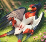anus female feral flower genitals grass light light_beam lying on_back plant presenting presenting_pussy pussy solo sunbeam sunlight lightning7 nintendo pokemon avian generation_3_pokemon pokemon_(species) swellow absurd_res hi_res