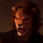 alternate_species angry black_lips brown_hair clothed clothing fangs fur furrification hair lips male open_mouth simple_background snarling solo tan_body tan_fur teeth tongue whiskers unknown_director star_wars felid lion mammal pantherine bust_portrait portrait
