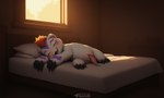 animal_genitalia animal_penis bed blush claws erection eyes_closed feral fur furniture genital_slit genitals hair inside lying male morning_wood nude on_bed on_side open_mouth penis pillow semi-anthro sleeping slit smile solo tapering_penis teeth text white_body white_fur window sergalbutt digimon digimon_(species) gomamon mammal 5:3 hi_res signature url