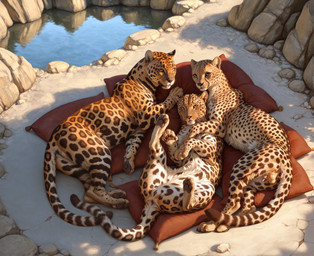 4_toes 5_toes animal_genitalia animal_penis animal_pussy anus balls black_nose black_pawpads claws cushion darkened_anus darkened_genitalia darkened_pussy day dewclaw feet feline_balls feline_penis feline_pussy feline_sheath female feral genitals group looking_at_viewer lying male no_sclera on_back on_side outside pawpads paws penis penis_tip pillow pink_nose pond presenting presenting_anus presenting_pussy pussy rock sheath side_by_side spread_legs spreading take_your_pick tassels toes trio water whiskers yellow_eyes drla cheetah felid feline jaguar leopard mammal pantherine hi_res