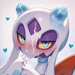 <3 bedroom_eyes bodily_fluids cum cum_on_face female genital_fluids narrowed_eyes seductive solo nintendo pokemon froslass generation_4_pokemon humanoid pokemon_(species) bust_portrait hi_res portrait