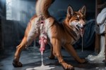 anatomically_correct anatomically_correct_genitalia animal_genitalia animal_penis anonymous_director anus bodily_fluids butt canid canine canine_genitalia canine_penis cum cum_everywhere cum_in_mouth cum_inside detailed_background excessive_cum excessive_genital_fluids feral fox genital_fluids genitals hi_res looking_at_viewer looking_back looking_back_at_viewer male mammal messy on_all_fours penis presenting presenting_anus presenting_hindquarters presenting_penis realistic realistic_fur solo