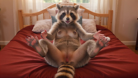 Rating: e
ID: 124962
Date: 2025-09-01 18:40:23 -0400
Status: pending
Score: 17
animated anthro arms_apart bed bedroom breasts brown_body brown_fur female fur furniture genitals hi_res lying mammal nipples on_back on_bed photorealism presenting procyonid pussy raccoon raccoon_tail realistic realistic_fur realistic_lighting solo spread_legs spreading webm zabern post #124962