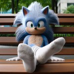 anthro bench clothing dirty_clothing feet foot_focus footwear male socks solo sonic_the_hedgehog