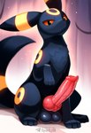 3_toes animal_genitalia animal_penis big_penis black_body canine_genitalia canine_penis erection feet feral genitals knot male markings penis quadruped red_eyes simple_background sitting solo telegram_logo text toes vein veiny_penis yellow_markings sergalbutt nintendo pokemon telegram eeveelution generation_2_pokemon pokemon_(species) umbreon 2025 hi_res signature url