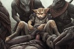 anthro clothed clothing female first_person_view gangbang genitals group group_sex male male/female partially_clothed penetration pussy questionable_consent sex vaginal vaginal_penetration hyperion felid khajiit lizard lizardman mammal reptile scalie