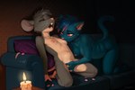5_fingers anthro anthro_on_anthro blue_body blue_fur blue_hair blue_sofa breasts candle candlelight countershade_face countershade_torso countershading dark duo eyes_closed female female/female fingering fingers fur furniture gray_hair grey_body grey_fur hair inside interspecies inverted_nipples kneeling leaning leaning_back leaning_forward light looking_pleasured medium_breasts nipple_fetish nipple_play nipple_suck nipples novafurryxl nude nude_female on_sofa open_mouth petals pillow pink_nose plantigrade predator/prey pubes purple_pillow red_eyes slightly_chubby slightly_chubby_female small_breasts sofa sucking vaginal vaginal_fingering whiskers sawmill night_in_the_woods lori_meyers mae_borowski domestic_cat felid feline felis mammal mouse murid murine rodent