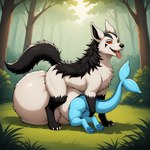 animal_genitalia balls big_balls big_sheath blue_pawpads butt butt_grab duo feral genitals hand_on_butt huge_balls huge_sheath hyper hyper_balls hyper_genitalia hyper_sheath male pawpads sheath sheath_vore standing vore thedavid nintendo pokemon eeveelution generation_1_pokemon generation_3_pokemon mightyena pokemon_(species) vaporeon hi_res