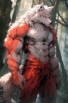 2023 abs anthro biceps black_nipples black_nose bottomwear canid canine chest_tuft chrisd19 clothed clothing countershade_arms countershade_fur countershade_hands countershade_torso countershading detailed detailed_background fist fluffy fluffy_tail forest forest_background fox fur hi_res male mammal multicolored_body multicolored_fur muscular muscular_anthro muscular_male nature nature_background nipples orange_body orange_fur pants pecs plant prick_ears red_bottomwear red_clothing red_pants snout solo standing three-quarter_view topless topless_anthro topless_male tree tuft two_tone_body two_tone_fur watermark white_body white_ears white_fur white_tail yellow_eyes