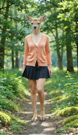 anthro black_nose bottomless bottomless_female bottomwear bottomwear_down clothed clothing cloven_hooves deer_ears female forest fur genitals hooves innie_pussy no_underwear partially_clothed photorealism plant pussy realistic realistic_lighting skirt solo tan_body tan_fur tree undressing vaginal zabern animal_humanoid cervid cervid_humanoid humanoid mammal mammal_humanoid absurd_res animated hi_res webm