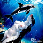 anthro bodily_fluids breasts clothing cum duo female feral genital_fluids genitals nipples non-mammal_nipples nude open_mouth pussy underwater water denis0k cetacean delphinoid mammal marine toothed_whale attempted_signature