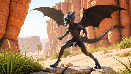 anthro character_toothless director_nirras male solo humanoid hi_res