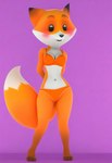 anthro blush breasts clothing female fox_tail fur orange_body orange_fur solo standing underwear wonderlol90 foxtrot foxy_(foxtrot) canid canine fox mammal absurd_res hi_res