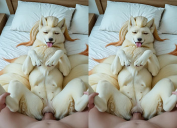 animal_genitalia animal_pussy bagelmonster bed bedroom bestiality bodily_fluids canine_genitalia canine_pussy cum cum_in_pussy cum_inside duo female female_on_human feral from_front_position furniture genital_fluids genitals interspecies lying male male/female male_human male_on_feral missionary_position on_back penetration pokephilia pussy realistic realistic_feral sex vaginal vaginal_penetration nintendo pokemon generation_1_pokemon human mammal ninetales pokemon_(species) animated hi_res short_playtime stereogram webm