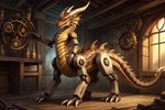 autumndragon dragon machine male metal metallic_body solo steampunk taur workshop