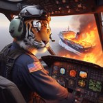 aircraft anthro black_stripes burning clothing eyewear eyewear_on_head felid fire fur goggles goggles_on_head helicopter inside_vehicle male mammal markings military military_uniform nikkolaus orange_body orange_eyes orange_fur pantherine pilot pink_nose police police_uniform sea ship solo stars_and_stripes striped_body striped_fur striped_markings striped_tail stripes tail_markings tiger uniform united_states_of_america vehicle water watercraft