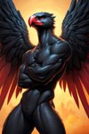 anthro athletic athletic_anthro athletic_male feathered_wings feathers german german_eagle germany male solo wings birdovo accipitrid accipitriform avian bird eagle hi_res