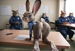 all_fours anthro anus butt ears_up female fur genitals group looking_at_viewer looking_back male nude presenting presenting_hindquarters pussy smile zootopia pawmaster_(director) judy_hopps lagomorph leporid mammal rabbit hi_res