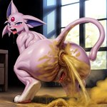 anatomically_correct anatomically_correct_anus anatomically_correct_genitalia anatomically_correct_pussy angry anus breasts eeveelution espeon feces female feral frown fur gaping gaping_anus gaping_pussy generation_2_pokemon genitals looking_down low-angle_view medium_breasts nipples pokemon_(species) pussy scat scowl solo spread_legs spreading steaming_saliva tongue tongue_out