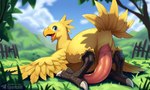 animal_genitalia avian_butt avian_feet beak big_penis blue_eyes butt claws cloaca cloacal_penis cloud detailed_background erection feathered_wings feathers feet fence feral genital_slit genitals grass huge_penis long_penis looking_at_viewer looking_back looking_back_at_viewer male open_beak open_mouth outside penis pink_penis plant presenting presenting_hindquarters presenting_penis rear_view sky slit smile solo tail tail_feathers talons tapering_penis text toe_claws toes tongue tree wings yellow_body yellow_feathers sergalbutt final_fantasy avian bird chocobo 5:3 shaded signature url
