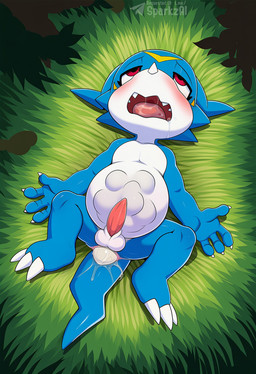 abdominal_bulge animal_genitalia anthro balls biped blue_body blue_skin blush bodily_fluids claws drooling egg egg_in_ass egg_inflation egg_insertion erection eye_roll fangs feet fingers genitals grass half-closed_eyes looking_pleasured lying male narrowed_eyes nude on_back open_mouth oviposition penis plant red_eyes saliva solo spreading tail tapering_penis teeth telegram telegram_logo text tongue white_body sergalbutt digimon digimon_(species) scalie veemon alternate_version_at_source director_name hi_res signature url