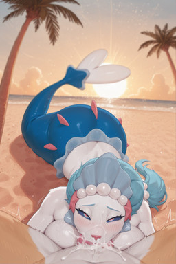 anthro anthro_on_anthro anthro_penetrated anthro_penetrating anthro_penetrating_anthro anthro_penetrating_female beach_background big_breasts blush bodily_fluids breasts cum cum_in_mouth cum_in_nose cum_inside deep_throat duo erection fellatio female female_on_anthro female_penetrated first_person_view genital_fluids genitals looking_at_viewer male male/female male_on_anthro male_penetrating male_penetrating_anthro male_penetrating_female offscreen_male oral palm_tree penetration penile penis plant saliva saliva_on_penis sea sex smile tree water teckly nintendo pokemon generation_7_pokemon pokemon_(species) primarina hi_res