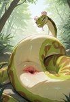 animal_genitalia blush bodily_fluids cloaca cloaca_juice female feral forest forest_background forked_tongue genital_fluids genitals looking_at_viewer narrowed_eyes nature nature_background plant presenting presenting_cloaca tongue tongue_out tree zamiai dreamworks kung_fu_panda master_viper reptile scalie snake absurd_res hi_res signature