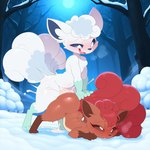 blush bodily_fluids cum duo female feral fur genital_fluids genitals male male/female penetration penis raised_tail sex twinkaton nintendo pokemon alolan_form alolan_vulpix generation_1_pokemon mammal pokemon_(species) regional_form_(pokemon) vulpix