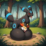 animal_genitalia balls big_balls bodily_fluids crying duo feral genitals head_grab huge_balls hyper hyper_balls hyper_genitalia male sheath sheath_vore tears vore thedavid nintendo pokemon braixen eeveelution generation_2_pokemon generation_6_pokemon pokemon_(species) umbreon hi_res