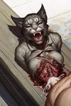 anthro blood bodily_fluids cum death duo female genital_fluids genitals gore killing male male/female penetration penis hyperion felid human khajiit mammal hi_res